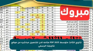 نتائج الثالث متوسط 2025 PDF متاحة الآن للتحميل مباشرة من موقع نتائجنا الرسمي